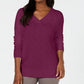 Karen Scott Suéter Feminino Basket Stitch Roxo Tamanho P
