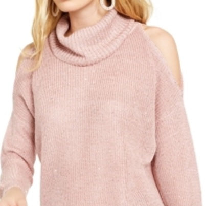 Suéter feminino de gola alta com recorte de lantejoulas Ethereal DC da INC International Concepts, rosa, tamanho XX-grande