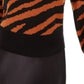 Suéter feminino Bar III com estampa de zebra e manga volumosa, laranja e gengibre, tamanho extrapequeno