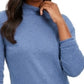 Karen Scott Blusa de gola alta feminina de algodão, azul, tamanho XX-G