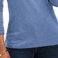 Karen Scott Blusa de gola alta feminina de algodão, azul, tamanho XX-G