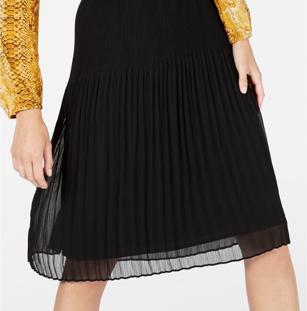 INC International Concepts Saia plissada feminina preta tamanho pequeno XL