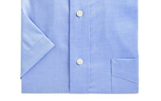 Camisa social masculina Club Room Pin Point resistente a rugas, azul, tamanho 14,5
