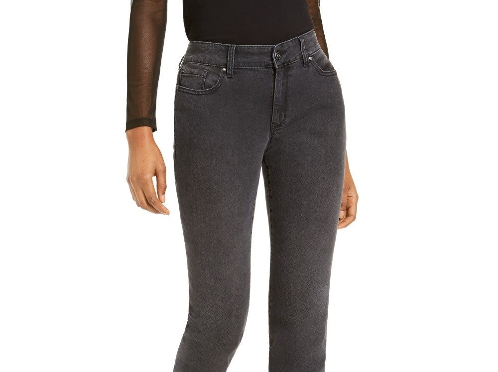 Calça jeans feminina estilo boyfriend com punho de cobra da INC International Concepts, preta, tamanho 14