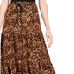 Saia midi feminina com estampa de chita Style &amp; Co, marrom, tamanho pequeno, extragrande