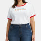 Camiseta Levi's Feminina com Logo Ringer, Branca, Tamanho 2X