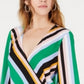 Blusa feminina listrada Bar III, verde, tamanho X-S