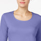 Blusa feminina Karen Scott com decote redondo, roxa, tamanho pequeno