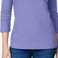 Blusa feminina Karen Scott com decote redondo, roxa, tamanho pequeno
