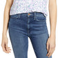 Camisetas femininas Lucky Brand, camiseta floral, branca, tamanho médio