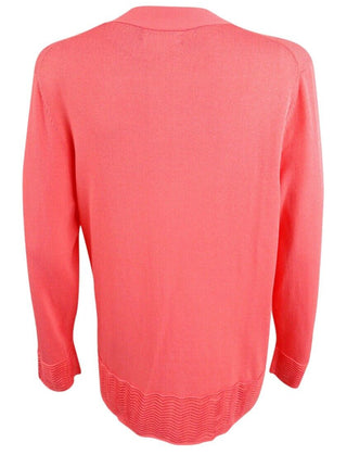 Cardigan feminino aberto de malha texturizada Charter Club, rosa, tamanho grande