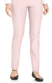 Calça feminina Charter Club Cambridge Tummy Control Slim Leg Rosa Tamanho 2P