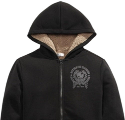 Moletom com capuz e zíper completo Epic Threads Big Boy's com forro de lã, preto, tamanho pequeno