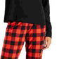 Conjunto de pijama feminino Jenni com calça de lã e máscara para os olhos, 3 peças, vermelho, tamanho extragrande