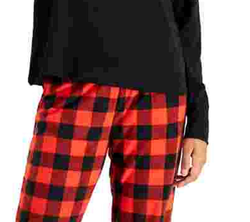 Conjunto de pijama feminino Jenni com calça de lã e máscara para os olhos, 3 peças, vermelho, tamanho extragrande