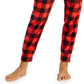 Conjunto de pijama feminino Jenni com calça de lã e máscara para os olhos, 3 peças, vermelho, tamanho extragrande