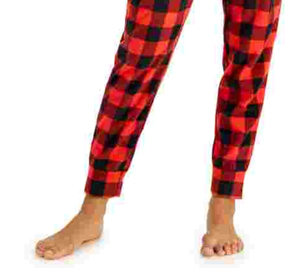Conjunto de pijama feminino Jenni com calça de lã e máscara para os olhos, 3 peças, vermelho, tamanho extragrande