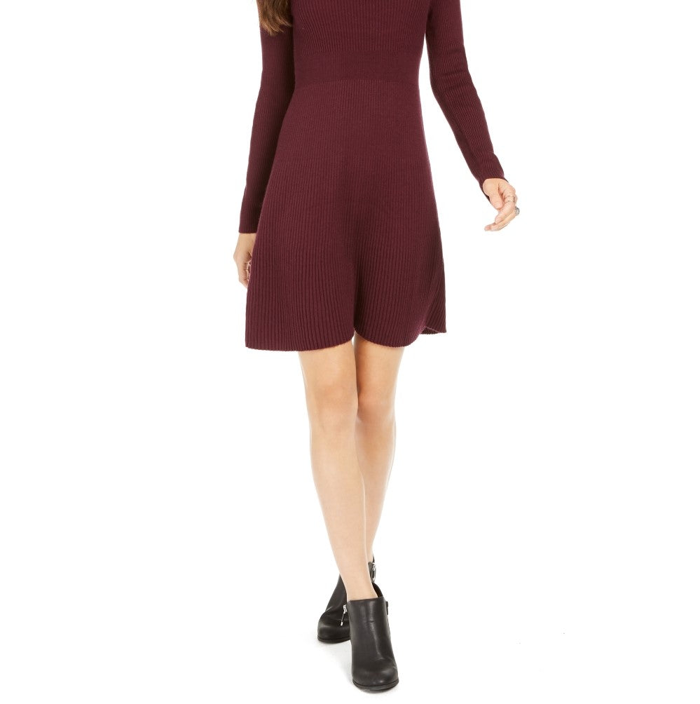 Vestido suéter de malha canelada feminino Style &amp; Co, roxo, tamanho médio