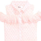 Camisa Epic Threads Big Girl com babados e ombros descobertos, rosa, tamanho extragrande