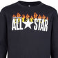 Camiseta Converse Big Boy's All Star Flames Logo Preta Tamanho Médio