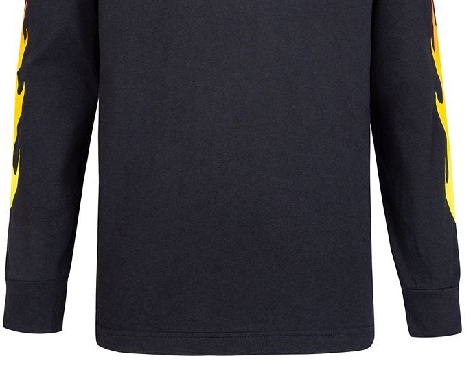 Camiseta Converse Big Boy's All Star Flames Logo Preta Tamanho Médio