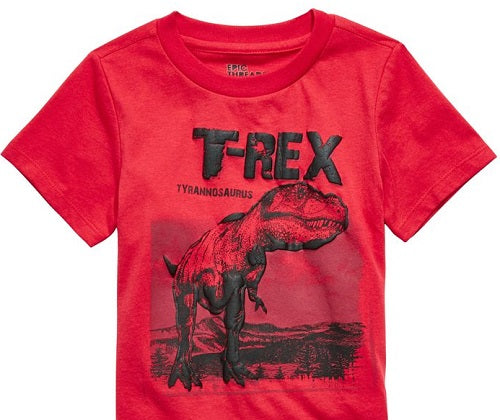 Camiseta infantil masculina T-Rex da Epic Threads, vermelha, tamanho 4T