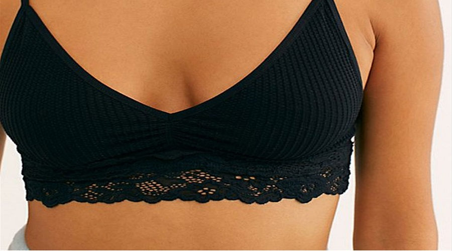 Sutiã Bralette Stevie Lace Trim Preto Free People Feminino Tamanho M/G
