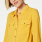 Camisa feminina lisa com botões Charter Club, amarela, tamanho pequeno XL