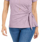 Top feminino com amarração lateral estilo &amp; co lilás tamanho extragrande