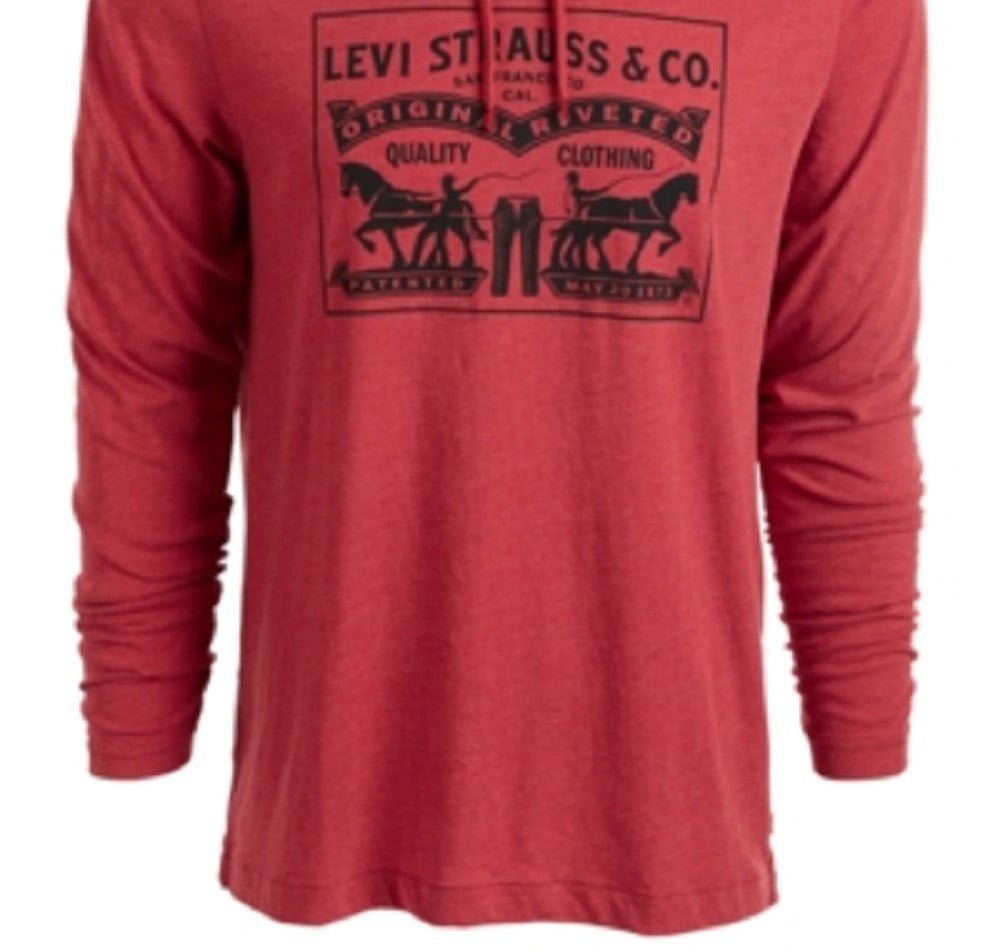 Moletom com capuz Levi's Logo Masculino Vermelho Carmesim Tamanho Grande