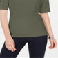 Karen Scott Top Feminino com Decote Canoa e Botões Verde Tamanho P