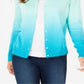 Cardigan feminino Ombre Charter Club azul tamanho médio