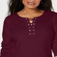 Karen Scott Blusa Feminina Manga Longa Gola Redonda Amarrada Tamanho XS