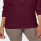 Karen Scott Blusa Feminina Manga Longa Gola Redonda Amarrada Tamanho XS