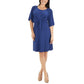 Vestido feminino com mangas raglan e cotovelo da NY Collection, tamanho azul marinho, pequeno e médio