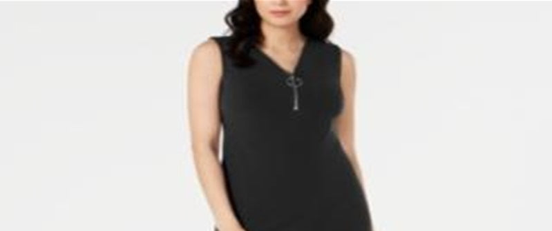 Vestido curto sem mangas feminino JM Collection, preto, tamanho médio