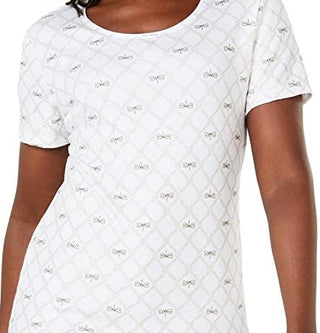 Camiseta feminina estampada Karen Scott, branca, tamanho grande