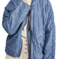 Jaqueta jeans acolchoada Dolman feminina Free People, azul, tamanho X-S