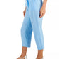 Calça cropped feminina Charter Club com cintura amarrada, azul, tamanho 18