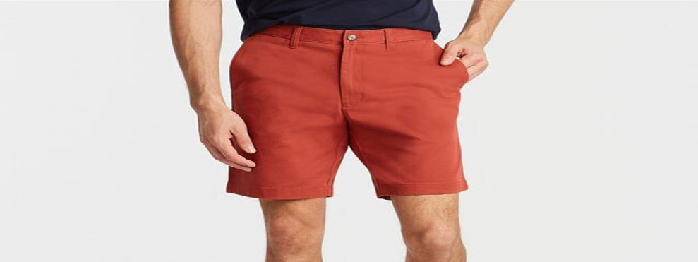 Calções de convés Nautica Stretch Classic Fit para homem, vermelho, tamanho 30
