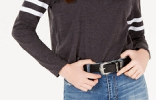 Camiseta de futebol universitário Ultra Flirt Junior's Varsity, preta, tamanho médio