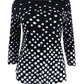 Blusa feminina com estampa de botões e ombros de fora, tamanho médio, preta, NOSTOCK Charter Club