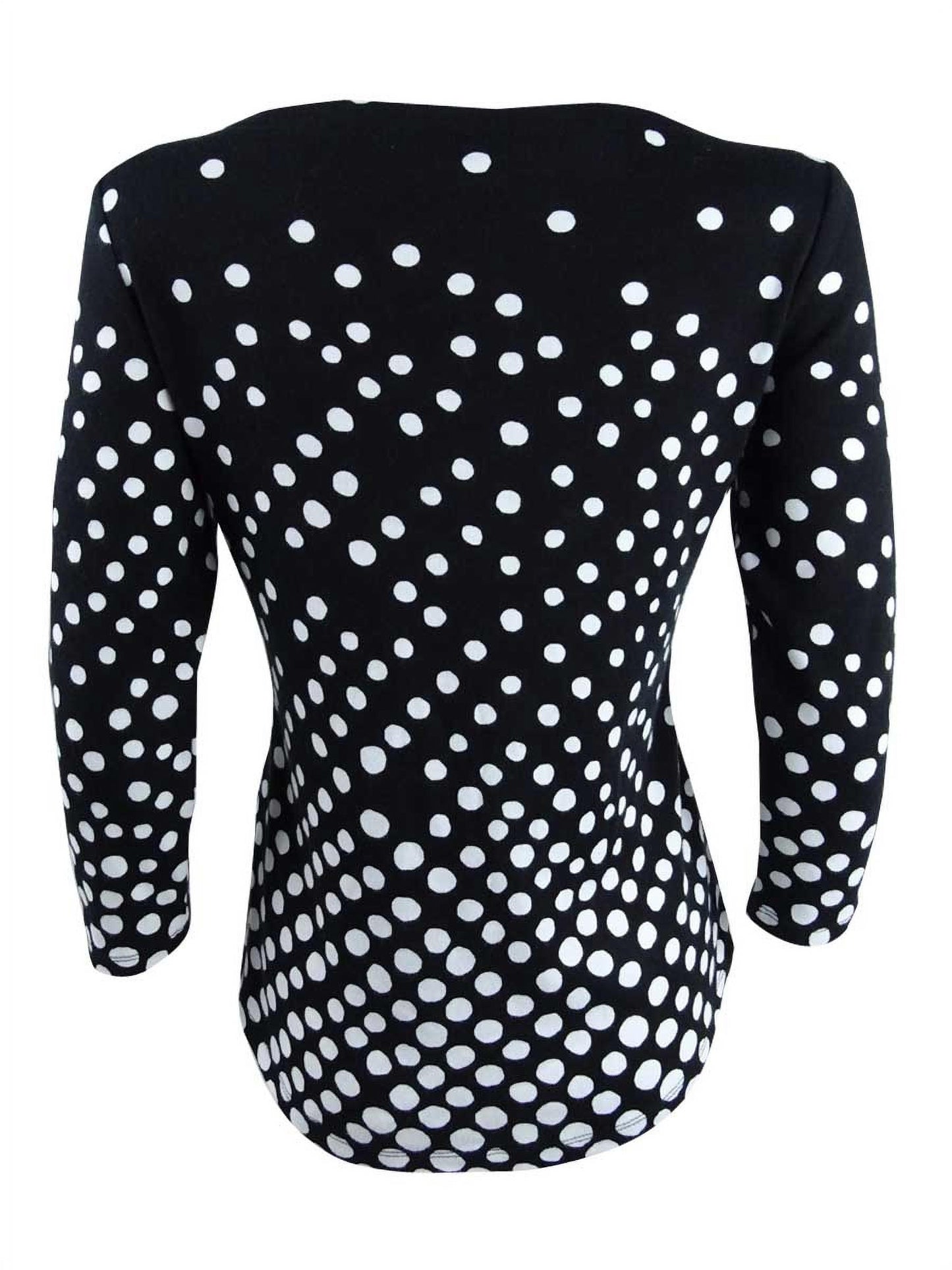 Blusa feminina com estampa de botões e ombros de fora, tamanho médio, preta, NOSTOCK Charter Club