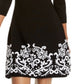 Vestido suéter infantil com estampa de corações e lantejoulas, preto, tamanho pequeno