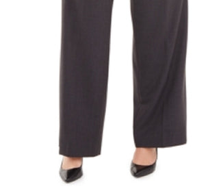 Calça reta Calvin Klein Plus Highline feminina, cor carvão, tamanho 24W