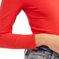 Body feminino Truth Or Square da Free People, vermelho, tamanho grande