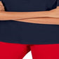 Camiseta feminina listrada Charter Club com gola, azul, tamanho pequeno P