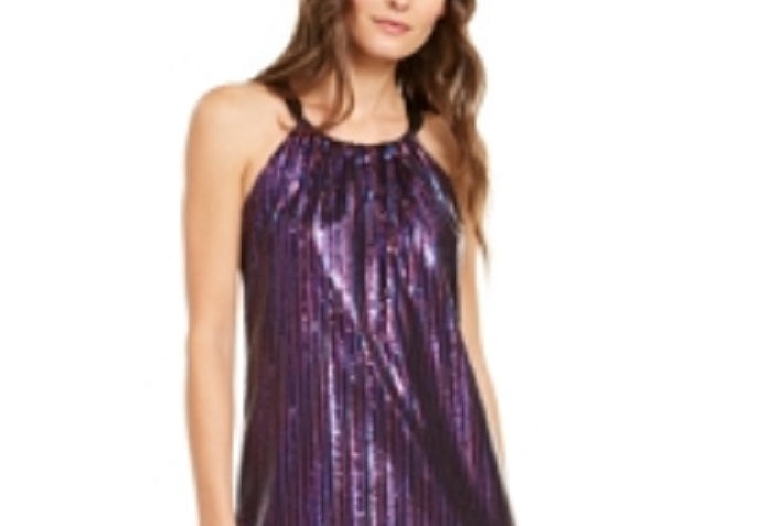 Vestido de coquetel sem mangas Trina Turk feminino, roxo, tamanho X-S