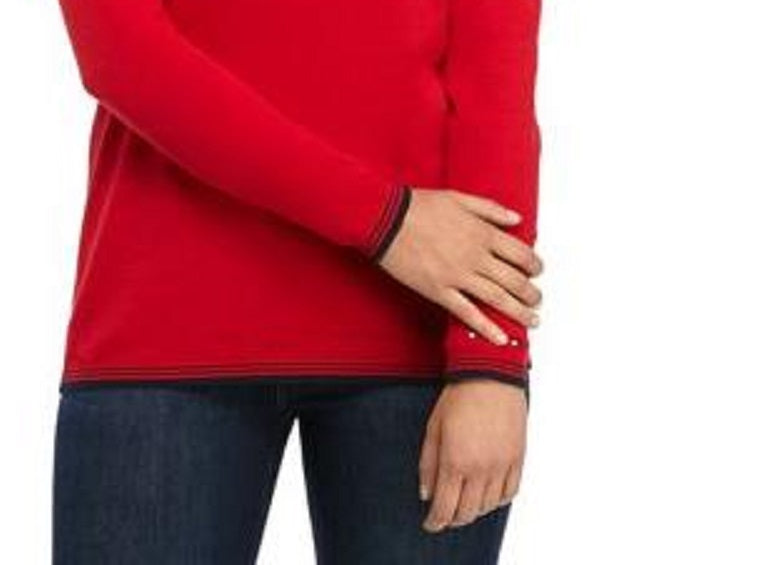 Suéter Tommy Hilfiger Feminino de Algodão com Logotipo e Coração Vermelho Tamanho Médio