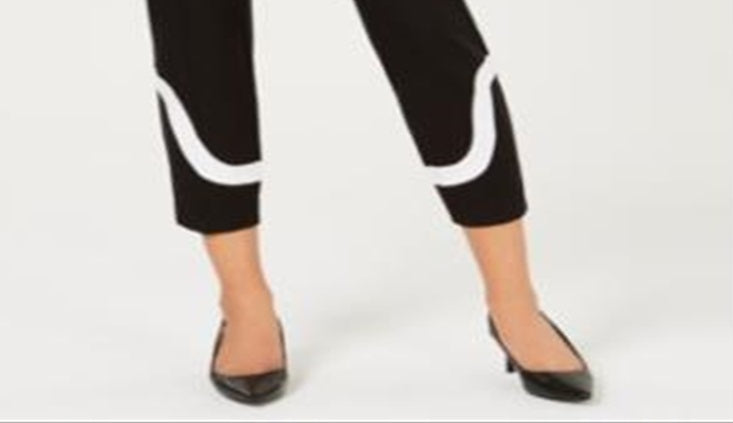 Calça skinny curta feminina Alfani, preta, tamanho 8